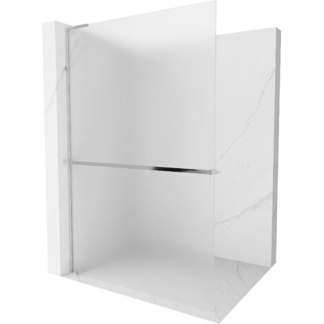 Mexen Kioto+ L parete doccia con mensola Walk-in 80 x 200 cm, brina, cromo - 800-080-123-01-30 (1/5)