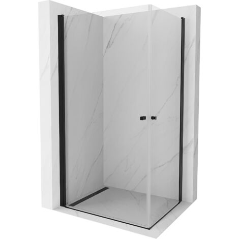 Mexen Pretoria Duo cabina doccia ribaltabile 80 x 70 cm, trasparente, nero - 852-080-070-70-00-02 (1/5)
