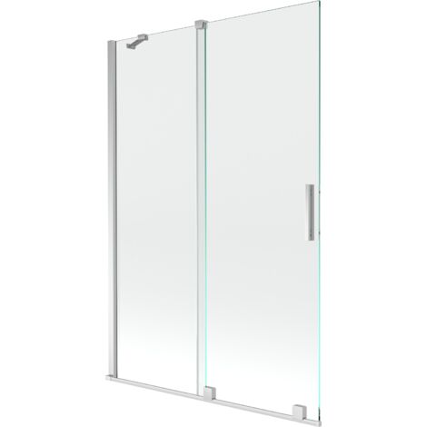 Mexen Velar paravento per vasca da bagno a 2 ante scorrevoli 120 x 150 cm, trasparente, cromato - 896-120-000-01-01