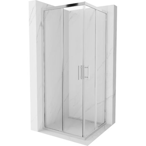 Mexen Rio cabina doccia quadrata 80 x 80 cm, trasparente, cromo - 860-080-080-01-00