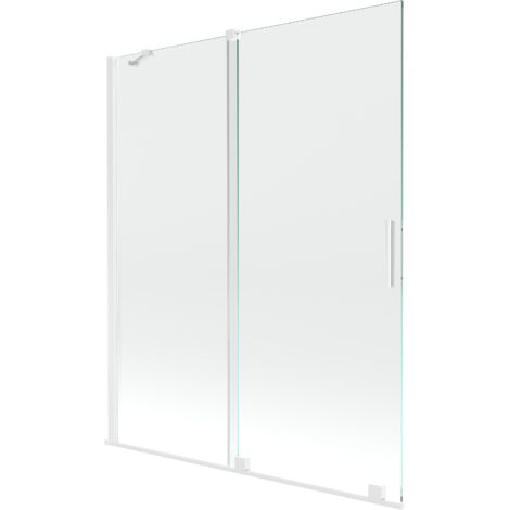 Mexen Velar pannello per vasca da bagno scorrevole a 2 ante 140 x 150 cm, trasparente, bianco - 896-140-000-01-20