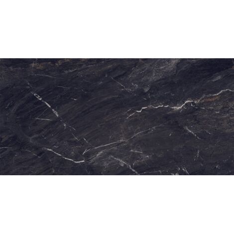 Mexen Sintra Prova di gres porcellanato nero lucidato rettificato G1, piastrella da pavimento e rivestimento 120 x 60 cm, alta l