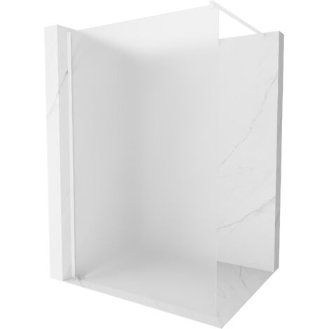 Mexen Kioto parete doccia Walk-in 90 x 200 cm, ghiaccio 8 mm, bianca - 800-090-101-20-30