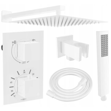 Mexen Cube DR02 set doccia ad incasso con soffione da 25 cm, bianco - 77502DR0225-20