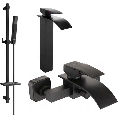 Mexen Aries DQ77 set da bagno, nero - 744813DQ77-70