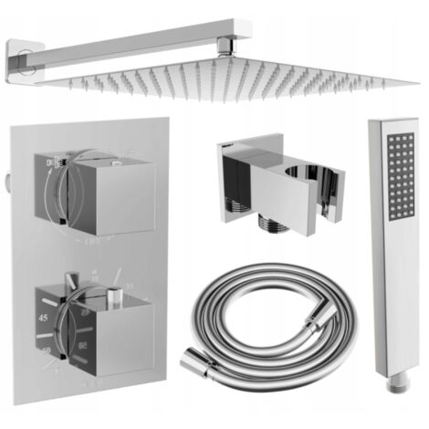 Mexen Cube DR02 set doccia ad incasso con soffione 25 cm, cromo - 77502DR0225-00