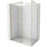 Mexen Kioto-F Parete doccia Walk-in con cornice 145 x 100 cm, trasparente 8 mm, oro - 800-145-202-04-50-100