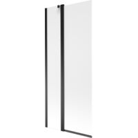 Mexen Flip paravento da vasca a 2 ante 80 x 150 cm, opaco, nero - 894-080-101-70-30