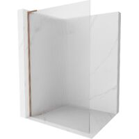 Mexen Kioto L parete doccia Walk-in 110 x 200 cm, righe, rame spazzolato - 800-110-103-65-09
