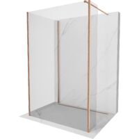 Mexen Kioto parete doccia Walk-in 140 x 90 x 40 cm, trasparente, rame spazzolato - 800-140-090-221-65-00-040