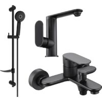 Mexen Milo DF40 set da bagno, nero - 713053DF40-70