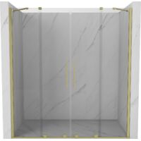 Mexen Velar Duo porte doccia scorrevoli 170 cm, trasparente, oro spazzolato - 871-170-000-02-55