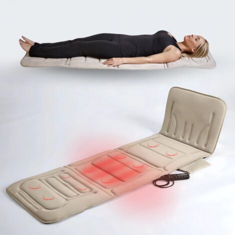 ZENET ZET-826 Elektrische Ganzkörper Massagematte mit Wärmefunktion – Massageauflage für Rücken, Nacken und Beine mit 10 Vibrationsmotoren