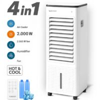 ZENET ZET-480 Mobile Klimaanlage mit Heizfunktion – Tragbares Klimagerät 4-in-1, Luftkühler 7L