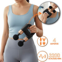 ZENET ZET-704 Mini Massagepistole – Muskelpistole mit 4 Köpfen