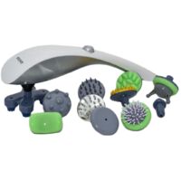 ZENET ZET-718 Elektrisches Handmassagegerät – Vibrations Massagegerät für Rücken, Nacken, Schultern und Beine mit 10 Massageaufsätzen
