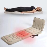 ZENET ZET-826 Elektrische Ganzkörper Massagematte mit Wärmefunktion – Massageauflage für Rücken, Nacken und Beine mit 10 Vibrationsmotoren