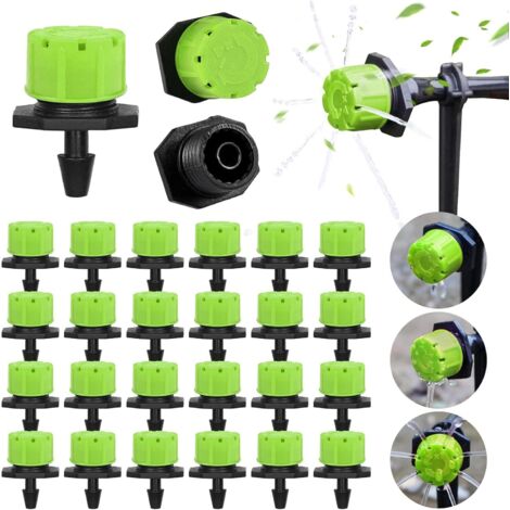 400PCS Goutteur Irrigation Réglable, 1/4'' Système D'arrosage Automatique Goutte à Goutte Micro Gicleurs Drippers pour Plante Serre DIY Jardin (Vert) (1/5)