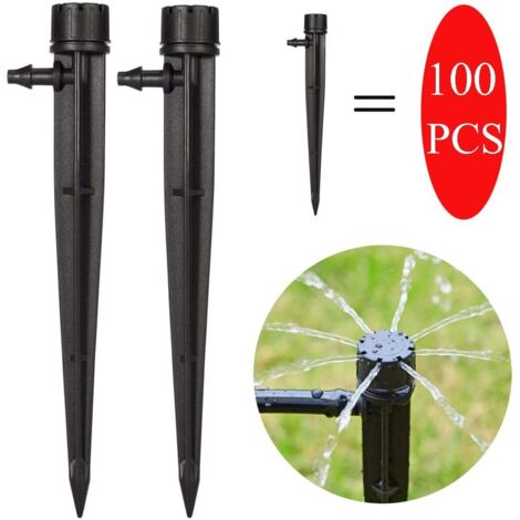 100pcs Goutteurs d'irrigation de Jardin pour Tube de 4 mm/7 mm 360 degrés 8 Trous réglables Système d'irrigation Micro débit Kit (1/5)