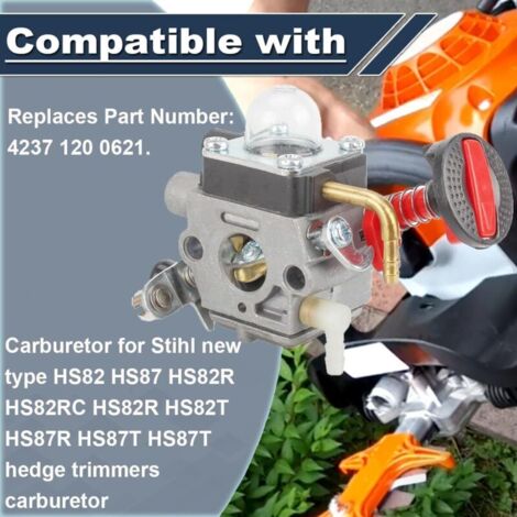 Carburionix High Quality 4237 120 0621 Carburetor for STIHL (New Style) 4237/21 HS82 HS82T HS82R HS87T HS87R Hedge Trimmers Parts with Air Filter Fuel
