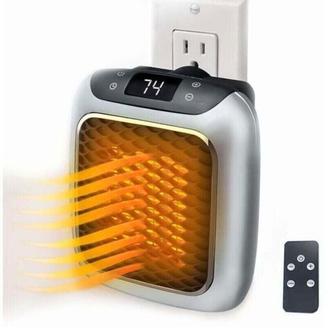 Chauffage soufflant intelligent et céramique 800 W, chauffage électrique avec prise murale, mini radiateur soufflant électrique avec thermostat distance pour chambre, bureau, salon (1/4)