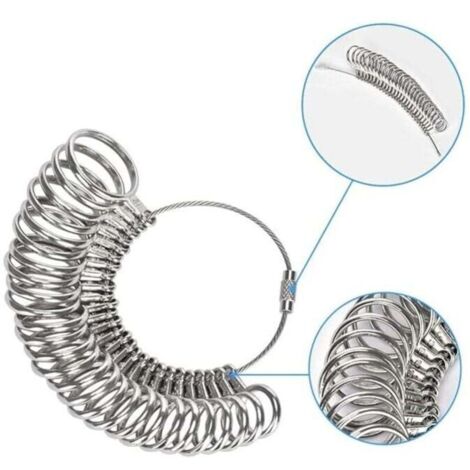 Jauge De Tour De Doigt En Acier Inoxydable - Taille Européenne 41 à 76, Pour Mesurer La Taille De Bague - 8