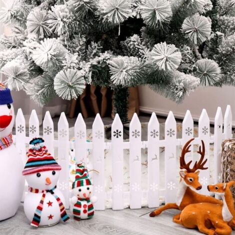 12 Clôtures Blanches Pour Sapin De Noël - Décoration Jardin De Fées, Mariage, Fêtes, Plastique Flexible 11x29 Cm - 9