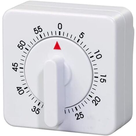Petite minuterie mécanique à pendule carrée, 60 minutes/1 heure portable, aucune pile nécessaire pour le contrôle de la rotation (1/4)
