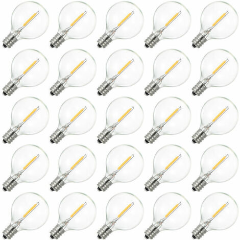 Ampoule LED G40 à globe AC230V, base E12, résistante à l'eau IP44, blanc chaud, idéale pour la décoration de maison, fêtes, mariages.