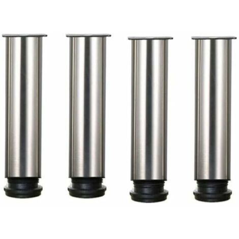 Lot de 4 pieds de meuble en acier inoxydable réglables en hauteur de 25 cm, idéal pour canapé, table, armoires. (1/4)