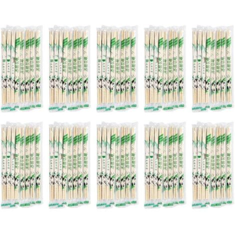 100 baguettes jetables, paquet séparé, baguettes rondes en bambou pour restaurants et usage domestique 19,5 x 0,5 cm/7,7 x 0,2 pouces (1/4)