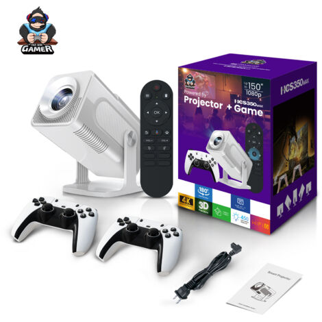 Projecteur Portable HY320 Android - Résolution Full-KINZON HD 1080P (1920x1080) - Image Jusqu'à 200 cm - Luminosité 300 Lumens - 60W - Projection Sans Fil via Smartphone pour Maison, Bureau et Voyage