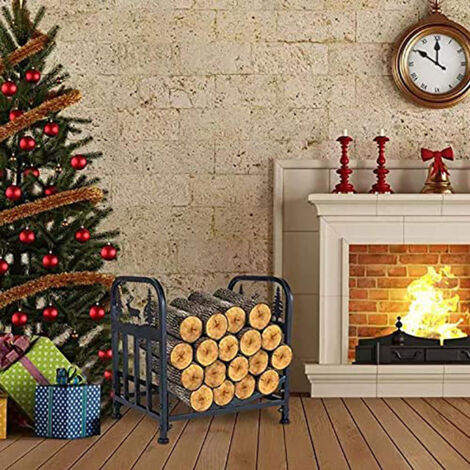 Support à Bois de Feu en Acier Carbone Lourd, Étagère de Rangement de Bûches pour Cheminée Intérieur et Extérieur, Rack de Stockage de Bois à Pose au Sol, Organisateur Robuste Anti-Déformation-KINZON (1/5)