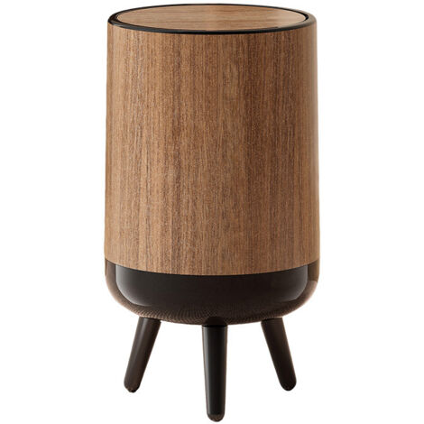Poubelle à Couvercle Oscillant 12L Effet Bois en Plastique PP Épais - Design Luxueux Élégant, Polyvalente pour Cuisine et Salon, Intérieure Anti-Odeurs-KINZON (1/4)