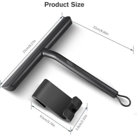 Raclette Douche LORESJOY Noir - Raclette De Douche Et Fenêtre Sans Traces Pour Verre, Carrelage Et Miroir