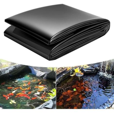 Bâche De Bassin 3 X 4 M, 5 X 7 M, 6 X 9 M, 8 X 10 M, 10 X 12 M, PEHD, Noire, Pour Bassins De Jardin, Grandes Piscines, Membrane Flexible, Pour Bassins