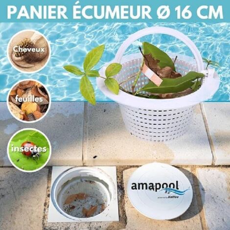 Panier D'écumoire Pour Piscine Hors-sol - En ABS, Dimensions ~16x9.7 Cm, Poignée Amovible - Pour Enlever Feuilles Et Débris