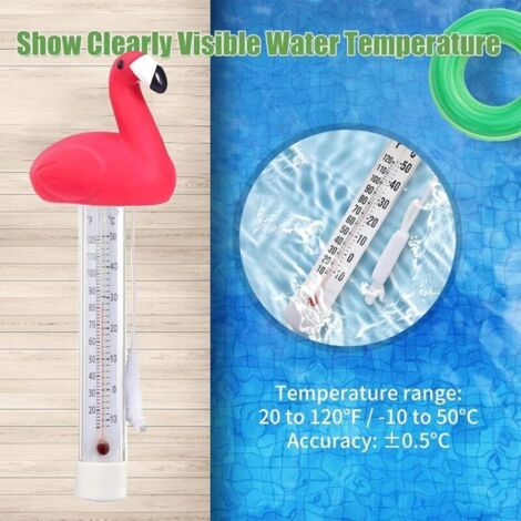 Thermomètre Flottant Pour Piscine Et Spa | Sonde Avec Cordon | Lecture Facile -12°C à 49°C | Matériau PVC Durable - 9