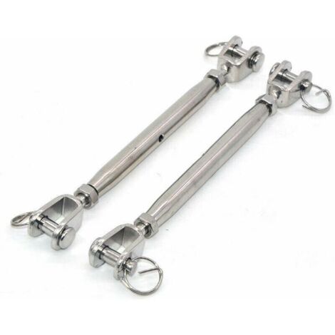 Lot de 2 tendeurs à mâchoires M6 en acier inoxydable 304 avec fermoir magnétique,tendeur de câble en acier inoxydable, tendeur fil avec embouts soudés et fermés,Vis de fermeture en inox Tendeur de boul (1/4)