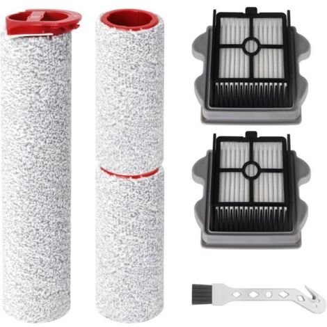 Rouleau à Brosse et Filtre Kit d'accessoires pour Roborock Dyad Pro/Dyad Pro Combo Aspirateur Laveur sans Fil (3 rouleau à brosse, 2 filtres, 1 brosse de nettoyage) (1/4)