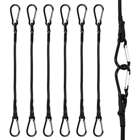 6 tendeurs élastiques 30cm avec mousquetons - pour camping , bâches , bagages , moto (1/4)