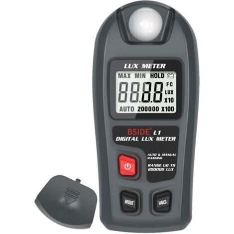 BSIDE Lumièremètre numérique Lux Testeur d'éclairage, 0-200 000 lux Portable Environnement Luminomètre Photomètre pour Jardin Salle de classe Plantes LED Lumière de croissance Photographie