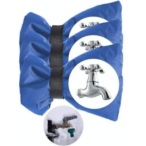 Cache Robinet Exterieur Couvre-Robinet pour Hiver Antigel Étanche Couverture de Protection de Robinet de Jardin Extérieur Grande Taille 3pcs (Bleu) (1/5)