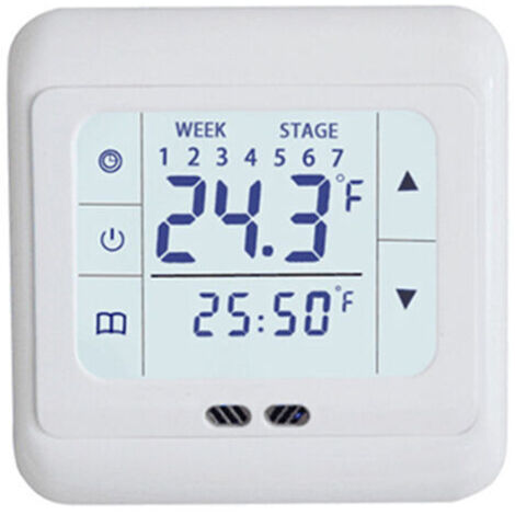 Thermostat numérique blanc à écran tactile, système de chauffage au sol, pour la maison, régulateur de température, AC 220V (1/5)