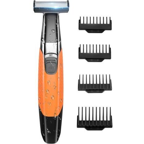 Vtizikl Tondeuse à barbe pour hommes Rasoir électrique sans fil rechargeable USB lavable pour hommes Tondeuse à barbe visage/corps (1/5)