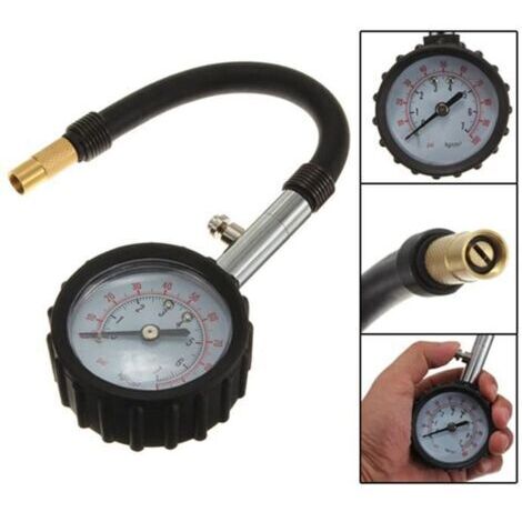 Manomètre Jauge Pression Pneu Dial Gonflage Gauge Air Tire 0-100 PSI Auto Moto (1/4)