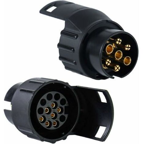 Adaptateur de prise de prise de remorqueQX1523, prise 13 à 7 broches voiture camion barre de remorquage prise de remorquage adaptateur convertisseur avec couvercle (1/4)