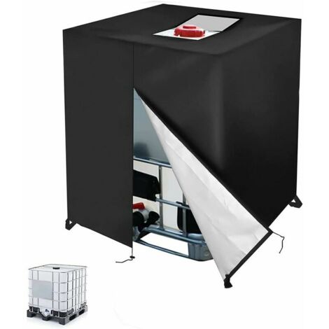 Bâche Réservoir d'eau IBC 1000 L Couverture Container Citerne Eau Pluie avec Fermeture éclair Coupe-Vent Anti-UV 420D Résistant à la Déchirure (1/4)