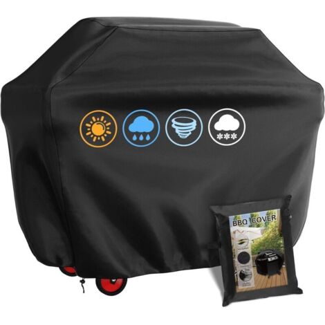 Housse Barbecue Gaz, Bache Barbecue Exterieur Rectangulaire 145 x 61 x 117 CM, 210D Etanche,Anti-UV Imperméable (1/4)