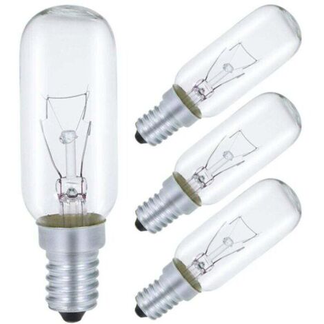Ampoule Pour Hotte Aspirante E14 40W, T25 230V Ampoule Incandescence Blanc Chaud 2700K Dimmable, Lot de 4 (1/4)